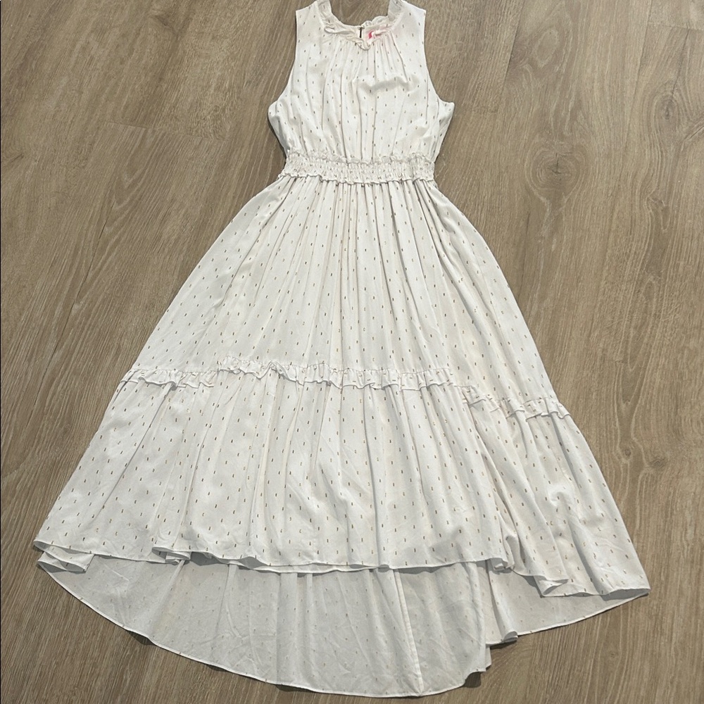 Lilly Pulitzer White Midi Dress with Subtle Dot Print